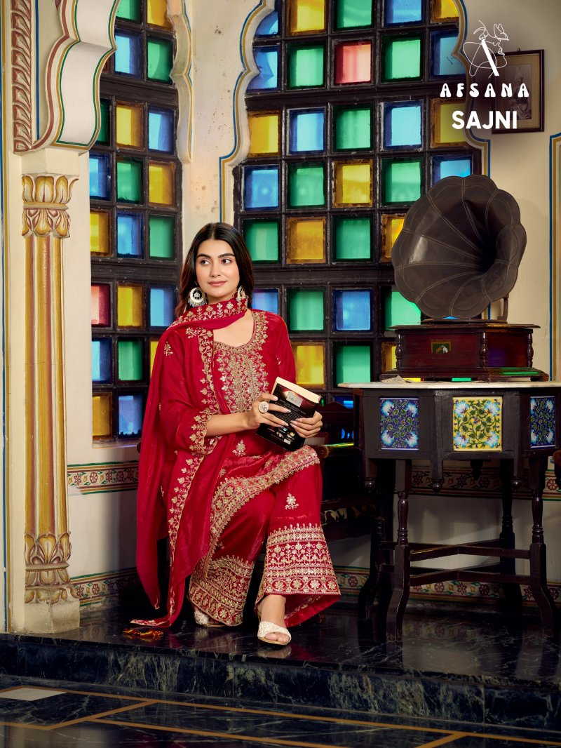 Sajni Vol 2 By Afsana Fandy Satin Readymade Suits 
